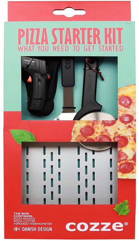 Pizza Shovel Set met Thermometer en Cutter - 3-delig