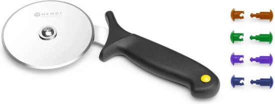 HENDI Pizzasnijder – Roestvast staal – Polypropyleen handvat – HACCP-kleurcodering – 230 mm – Zwart