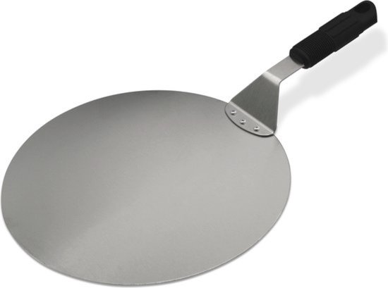 Burnic Pizzaschep RVS - Rond - Voor BBQ en oven - Pizzaspatel - PVC Handvat - Ø30 cm