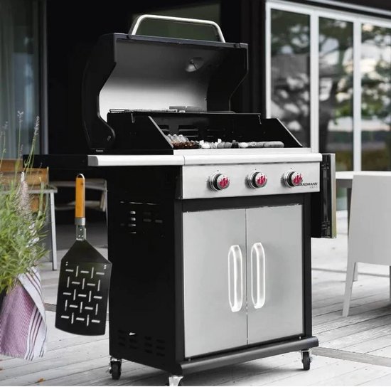 Pizzasteen met RVS spatel - Broodbaksteen - BBQ pizzasteen - Knapperige pizza's - BBQ Accessoires