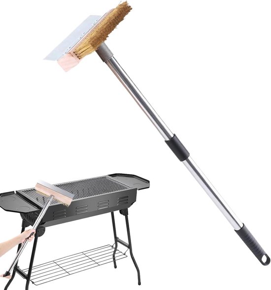 Pizza Oven Borstel - Grill Reiniger - Oven Schoonmaken - Met Lange Steel - 16 m - Zwart