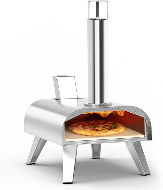 DnA® Pizza Oven Buiten - Pizzaschep - Pizzarette - Zilver - 54cm x 36cm x 61cm