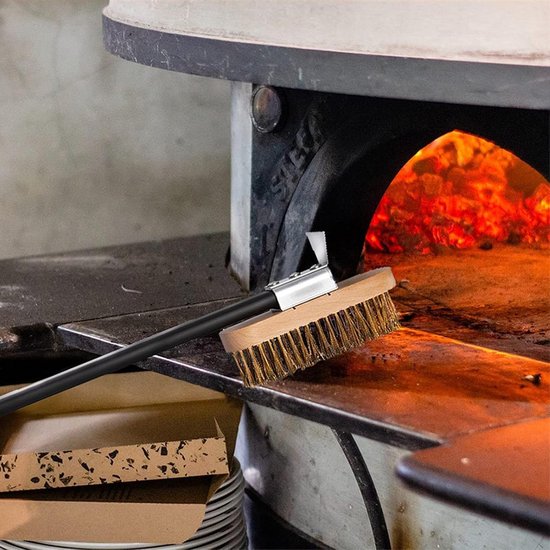 Oven Borstel - Pizza Steen Cleaner - Oven Schoonmaken - Metalen Schraper - 40CM Handvat