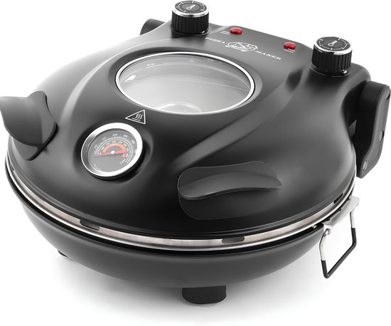 JCP® Pizzarette - Pizzarette 6 Personen - Pizza Oven - Zwart - 34cm x 32cm x 17cm