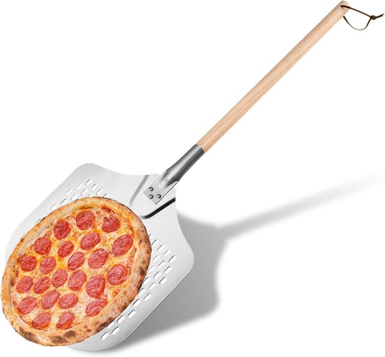 Pizza Schep - Pizzaspade Bak - Pizza Bakken - Perforatie Ontwerp - 30 cm - Zilver