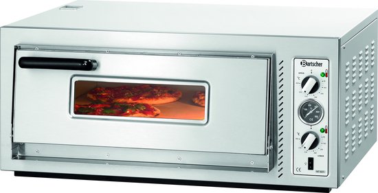 Bartscher Pizzaoven - Elektrisch - NT 621 - 1 Kamer - 4 Pizza’s Ø300mm - 400V - 885x790x400mm - Horeca Oven