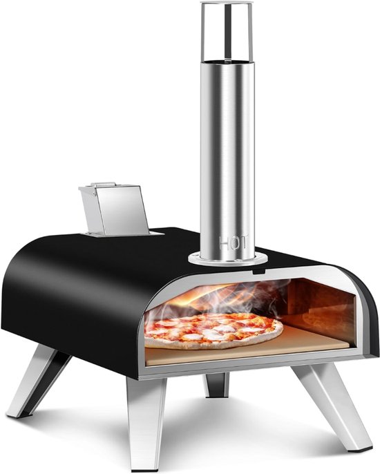 DnA® Pizza Oven Buiten - Pizzaschep - Pizzarette - Zwart - 69cm x 37cm x 72cm