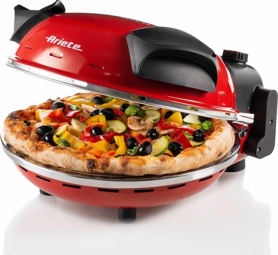 Ariete 0917/00 - PIZZA IN 4 'MINUTES - pizzaoven - 1200W - timer - diameter 32 cm - tot 400°C - rood
