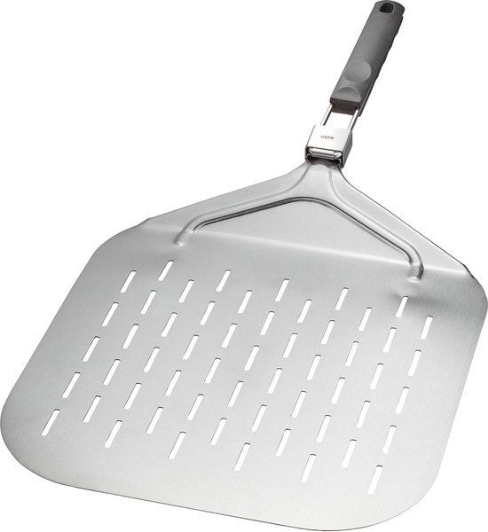 GEFU SLIDE Pizzaschep – 32 x 32 cm – Opvouwbare Handgreep – RVS