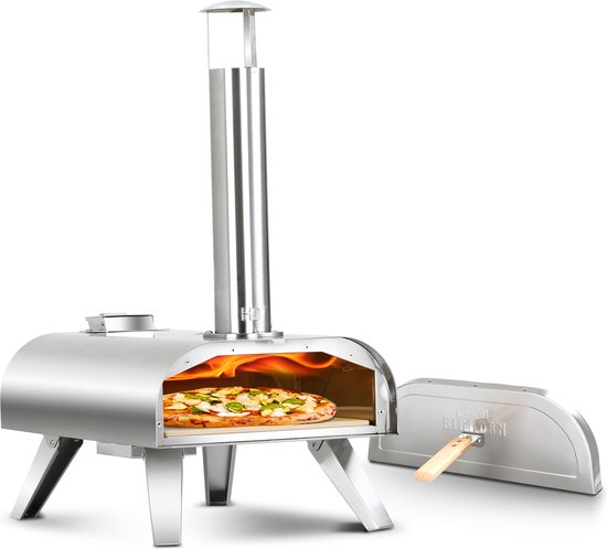 BIGHORN Pizza Pellet Oven - Pizza oven voor Buiten - Pizzaoven Draagbaar - Opvouwbaar - RVS - 15KG - 460°