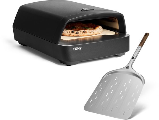 BURNHARD® Gas pizza oven voor buiten - Tony + Pizzaschep, draagbare 5,9 kW buitenoven voor pizza