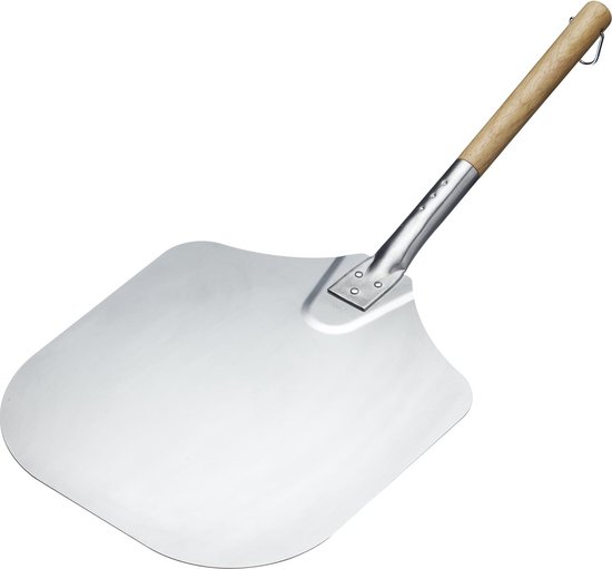 KitchenCraft Italian Traditionele Pizza Schep - 63 x 30,5 Centimeter - Zilverkleurig/Beige