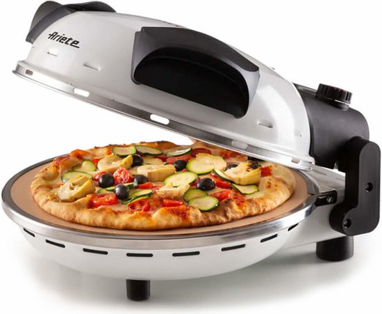 Ariete 0917/00 - PIZZA IN 4 'MINUTES - pizzaoven - 1200W - timer - diameter 32 cm - tot 400°C - wit