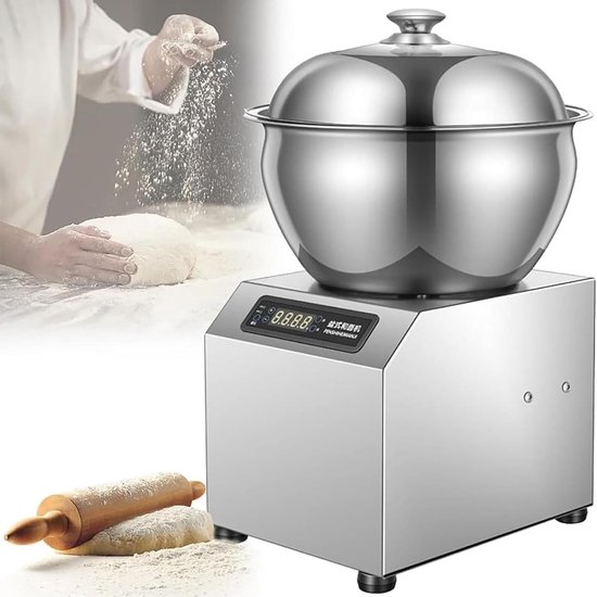 Elektrische Deegmixer - Spiraalkneder Keukenmachine - Brood Deeg Maken - Krachtige Spiraalkneder - 5 kg - Zilver