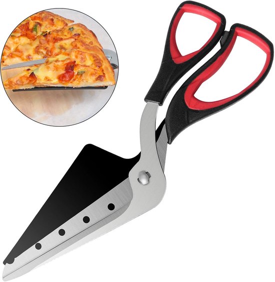 1 stuk - Pizzaschaar - Afneembaar mes - Pizzasnijder - 14*6,8*27 cm - Keuken pizzasnijder - Zwart-rood kleurenschema
