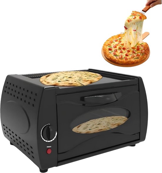 Elektrische Pizza Oven - Mini Oven Keuken - Snel Pizza Bakken - Dubbele Pizza Functie - 39x30x22cm