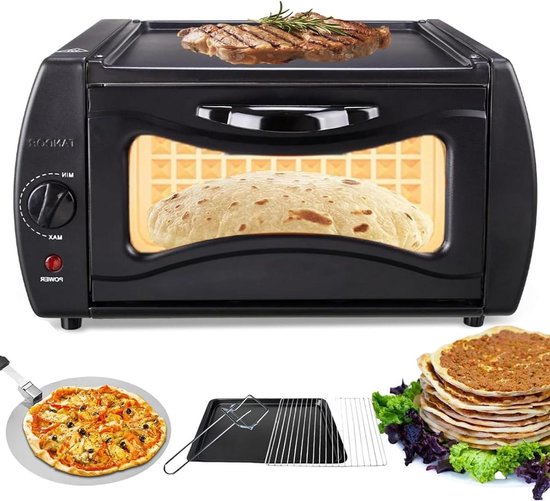 Elektrische Tandoor Oven - Oven voor Brood en Pizza - Authentiek Koken - Verstelbare Temperatuur - 1500W - Zwart