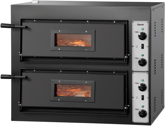Bartscher Pizzaoven - Elektrisch - CT200 - 2x 4 Pizza’s Ø300mm - 400V - 890x860x760mm - Horeca Oven