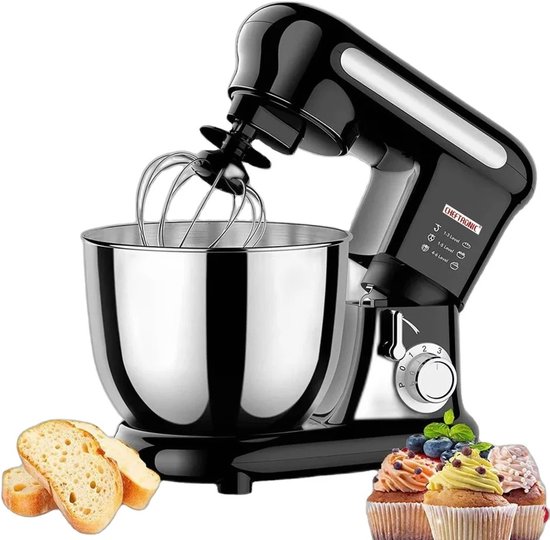 ACEP 60° Draaibare mixer - 5L - 1500W - Zwart - Mixer - Mixer met mengkom - Kitchenaid - Kitchenaid keukenmachine - Keukenmachine - Deegmachine