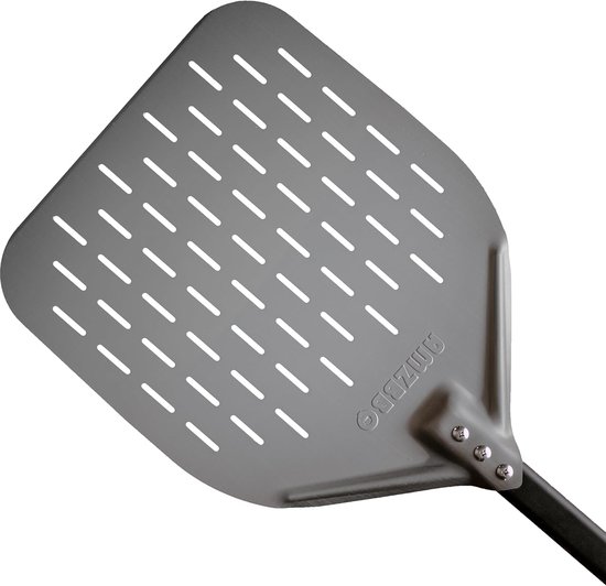 SnelShoppen - Premium Pizza Shovel - 40x40x76 cm Perforated Pizza Peel van Hard Anodized Aluminium - Ideaal voor BBQ, Keuken en Feesten
