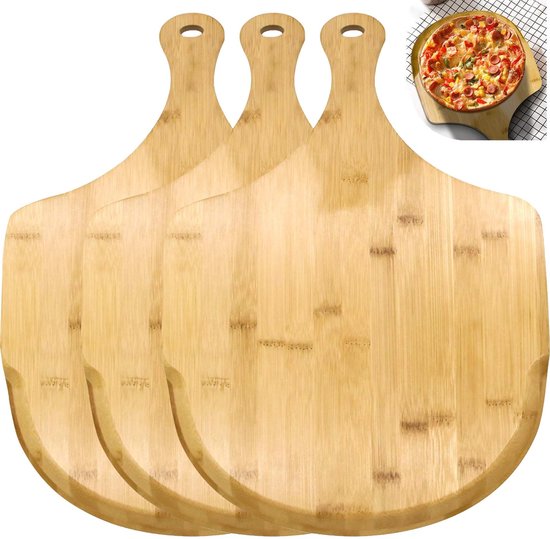 Allecto - Bamboo Pizza Peel - 30.5cm - Perfect voor Thuis - 3 Stuks - Ideaal voor Pizza en Brood - Duurzaam en Gebruiksvriendelijk