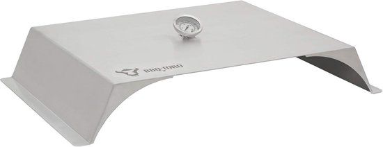 Pizza-opzetstuk van roestvrij staal met thermometer voor gasbarbecues - 56 x 39 cm