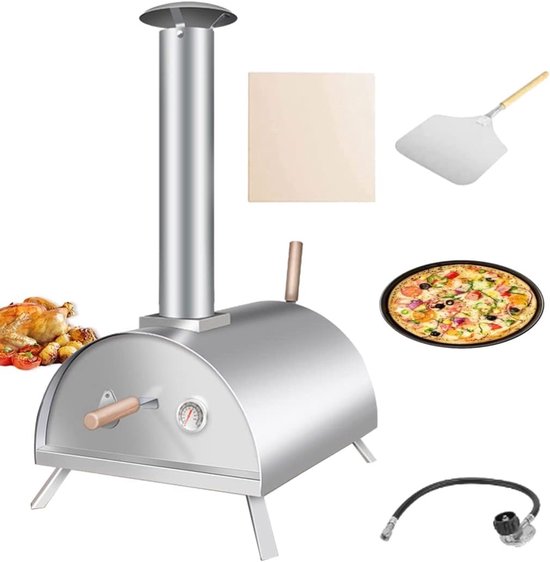 Draagbare Pizzaoven - Houtoven Buiten - Pizza Maken - Roestvrij Staal - Compact Ontwerp - Metaal