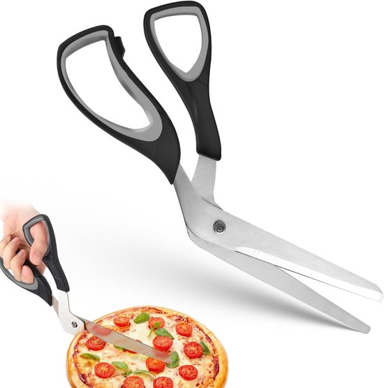 Pizzaschaar - Pizzaschaar - Pizzaschaar - Roestvrijstalen Pizzasnijder - 27 Cm - Multifunctionele Keukenschaar Voor Het Snijden Van Pizza, Pasta En Cake - Zwart