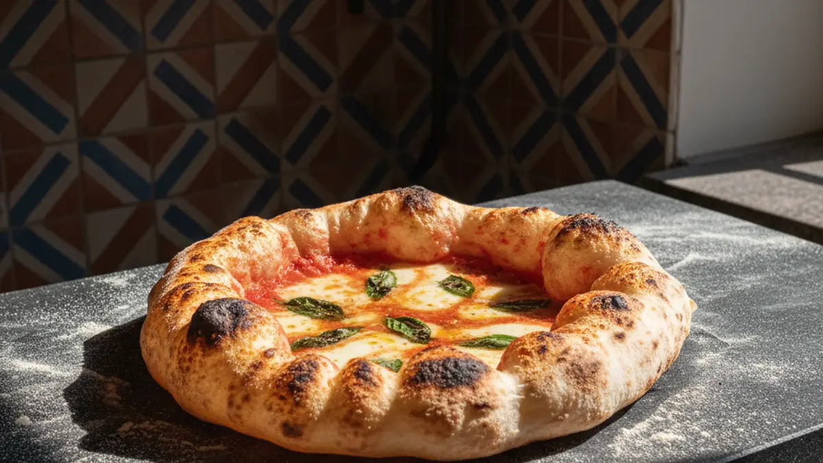 Versgebakken pizza met een luchtige korst