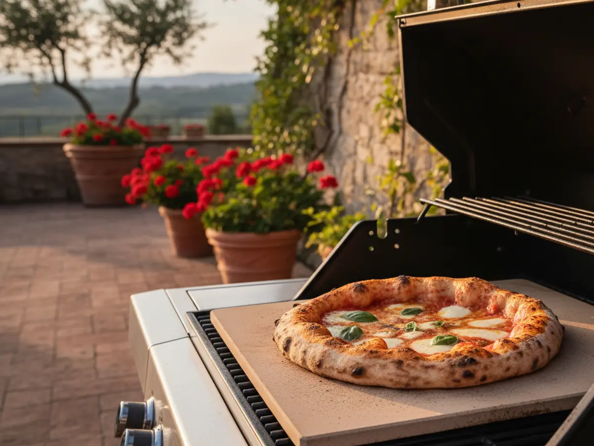 Pizza gasbarbecue: krokant bakken