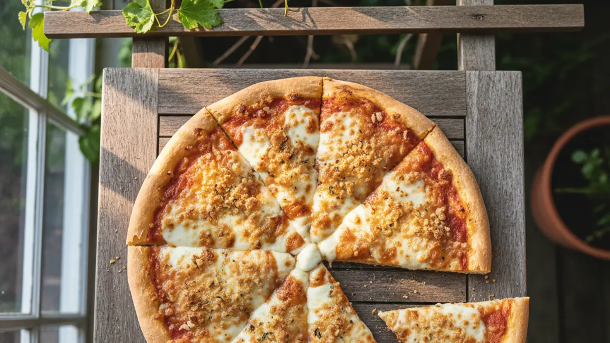Vers gebakken Siciliaanse pizza in vierkante stukken gesneden