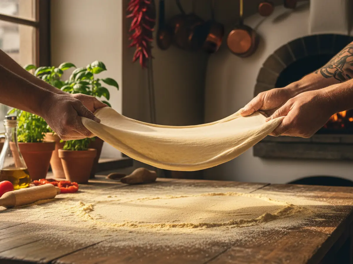 Pizzadeeg uitrollen of uitrekken?