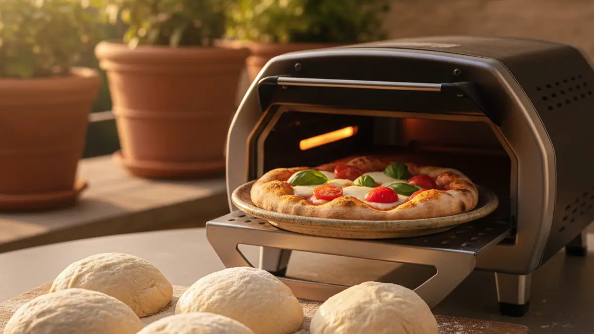 Kleine deegbolletjes voor de pizzarette op een houten werkplank